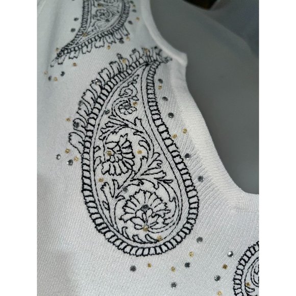 Cable & Gauge Embellished 3/4 Sleeve Top Size L - Picture 2 of 8